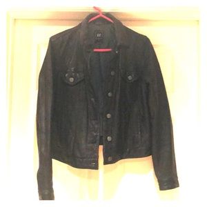 Gap Navy Leather Jacket